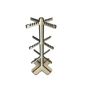 3 niveaus Houten Retail Display Rack Display Stand voor armbanden / kettingen / oorbelkaarten / sleutelhangers / ornamenten