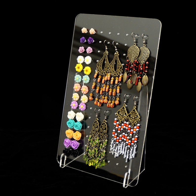 Clear Acrylic Pegboard Design Earrings Jewelry Display Stand Etsy