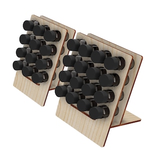 Essential Oil Bottles Display Rack, 12 slots or 16 slots, Collapsible Display for Craft Fair Trade Show for 10ml or 15ml bottles