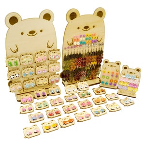 Présentoir de bijoux d'ours de dessin animé pour boucles d'oreilles, carte de boucle d'oreille suspendue idéale pour les outils d'affichage du marché aux puces