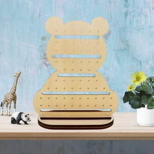 Cute Bear Jewelry Display Stand for Stud or Clip On Earrings for Retail Shop Craft Trade Show, Good for Custom Logo Text