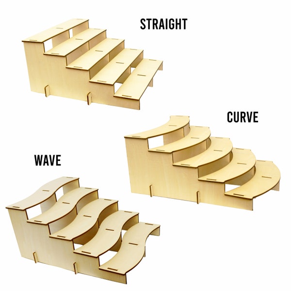 3/4/5 Tier Unfinished Wood Stand for Craft Fairs Booth, Trade Show, Farmers Markets, Good for DIY Jewelry Soap Candle Cup Cake Display