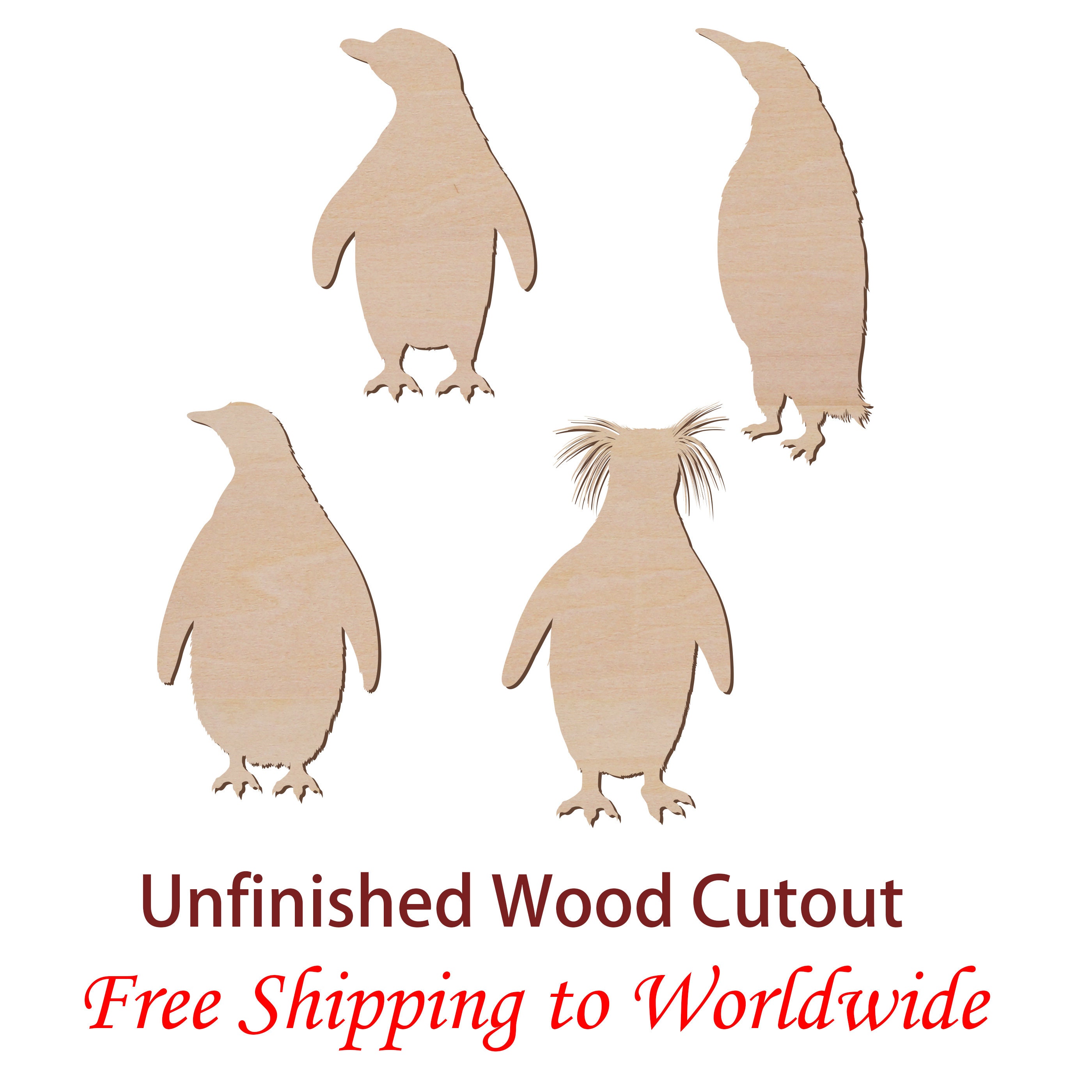 Bird Penguin - Laser Cut Out Unfinished Wood Craft Shape BRD41 Bird Penguin - Laser Cut Out Unfinished Wood Craft Shape BRD41