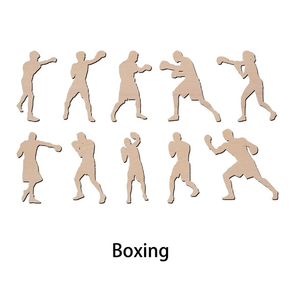 Sport Boxing - Laser Cut Out Unfinished Wood Craft Shape SPT246 Sport Boxing - Laser Cut Out Unfinished Wood Craft Shape SPT246