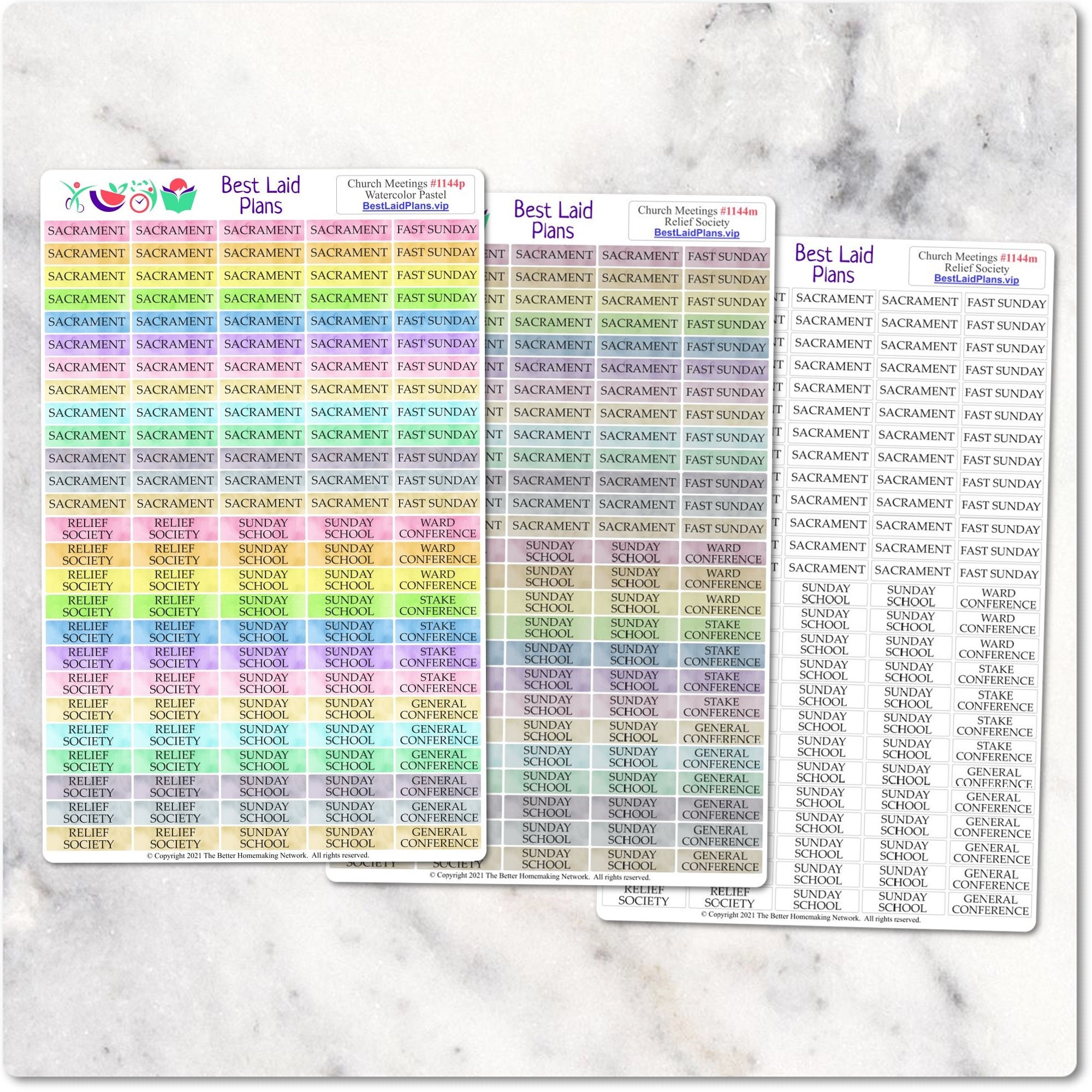 LDS Missionary Planner Stickers Teaching, Personal, Meetings, and ...