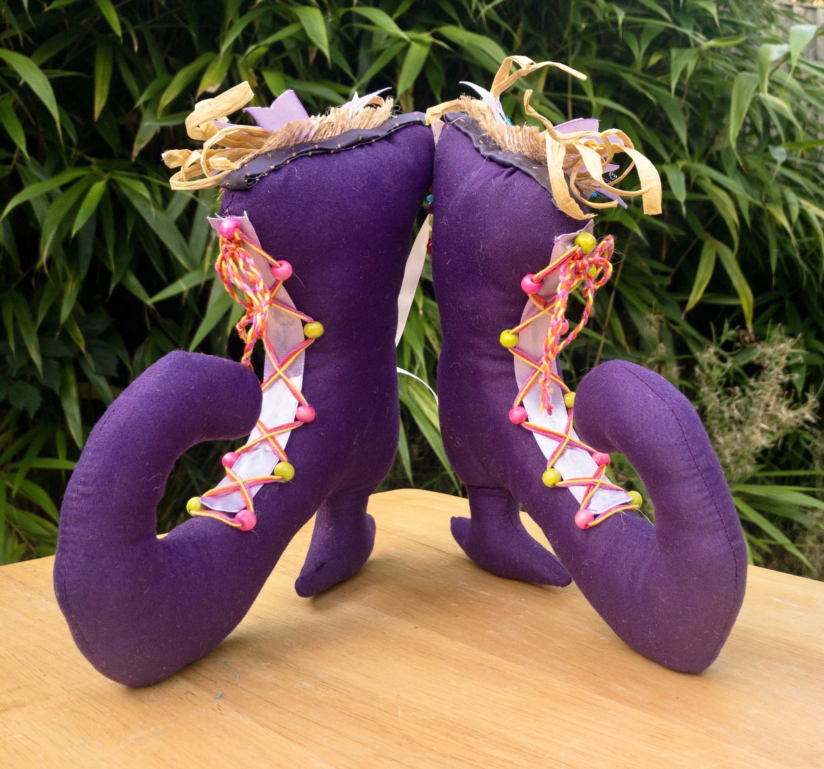 Witches Boots Large Handmade Fabric Padded Boots Etsy