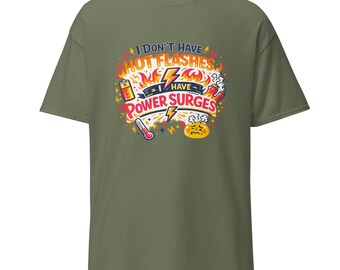 Funny Menopause Cotton T-Shirt, Hot Flashes, Gift for Women