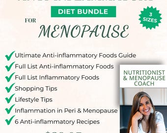 Menopause Anti-Inflammatory Diet Bundle: Food Guide, Grocery Lists, Recipes, Tips (PDF Download) -37% off