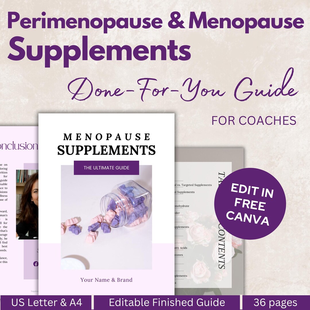 Editable Menopause Supplement Guide: Health Coach Client Ebook (canva ...