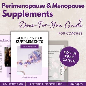 Editable Menopause Supplement Guide: Health Coach Client Ebook (Canva)