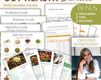 The Complete Gut Health Food Bundle — High-Fiber, Probiotic & Prebiotic Foods Lists, Recipes, Trackers