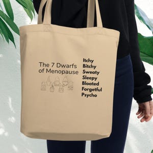 Funny Menopause Joke Tote Bag, Fun Midlife Present, Menopausal Woman Humor Gift, Menopause Survival Kit, Sassy Menopause Awareness Present
