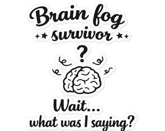 Funny Minimalist Menopause and Perimenopause Kiss-Cut Sticker Brain Fog Survivor