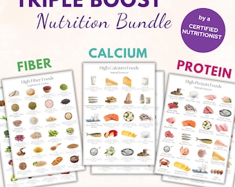Protein, Ballaststoffe, Kalzium Lebensmittel Listen mit Brennwerten & Bonus-Rezept (PDF Download)