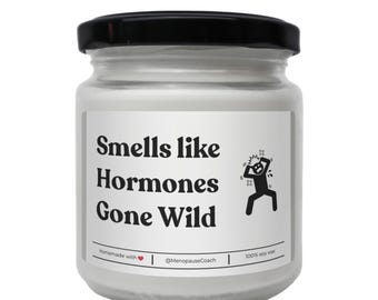Funny Perimenopause Candle Gift: Scented Soy Wax, 'Menopause in Progress'