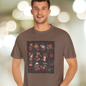 Vintage Tattoo Flash Graphic Tee - Comfort Colors - American Traditional