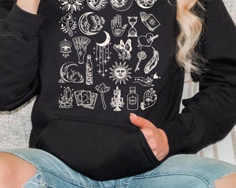Camiseta espiritual Sol e Lua: Camiseta mística com estilo boho