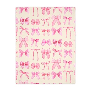 Coquette Blanket - Pink Bows - Soft Girl Aesthetic - Girly Room Decor -  Velveteen  Two side print Blanket