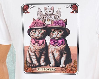 Lesbian Love Tarot Cats T-Shirt: LGBTQ Pride Gift