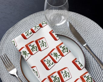 Juego de servilletas de tela para mahjong: regalo para anfitriona, regalo de inauguración, servilletas decorativas, accesorios para mahjong, obsequio, servilletas de tela para mahjong.