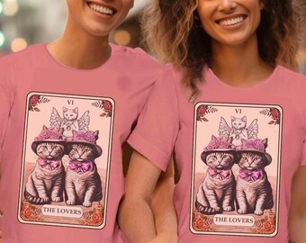 T-shirt Lovers Tarot Kittens : T-shirt de la fierté LGBTQ saphique