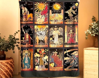 Tarot Card Velveteen Blanket: Witchy Dark Academia Throw