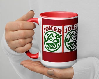 Mahjong Tiles Mug, Perfect Gift for Mahjong Moms & Players - Girl Game Night Gifts Coffee Cup Mug with Color Inside