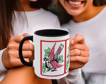 Mahjong accessories, mahjong present, game night gift, girls night out, hand drawn gift, mahjong coffee mug, vintage 1 Bam