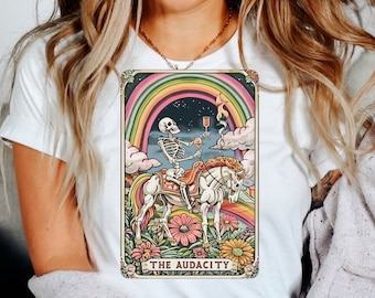 Tarot Card Shirt, The Audacity Card, Funny Tarot Card, Witchy Skull Tarot