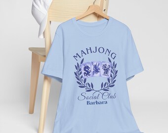 Vintage Blue Mahjong Tiles Tee | Mahjong Social Club Shirt, Game Night