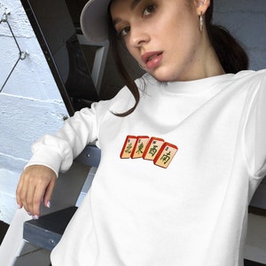 Mahjong gift, Mahjongg sweatshirt, Mahjong Mahj top, antique style tiles