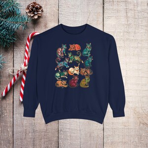 Vintage Tattoo Cat Sweatshirt: Comfort Colors 90s Style