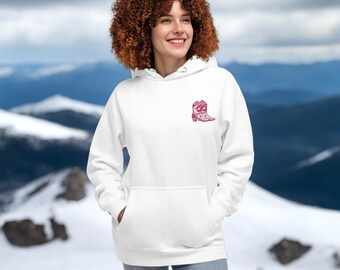 Sudadera con capucha y cuello redondo con bordado del oeste - Sudadera vaquera