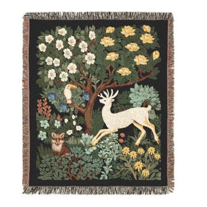 Woven Blanket, Dark Academia Green Throw, Henry Moore Vintage Style Cozy Picnic Cottagecore Decor Gift for Graduate, Home Decor, Dorm