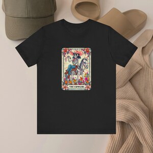 Funny Cowgirl Skeleton Tarot Card Shirt: Witchy Gift