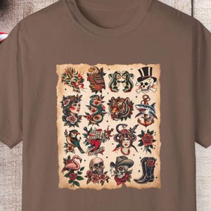 Vintage Tattoo Flash Graphic Tee - Comfort Colors - American Traditional