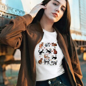 Cat Lover T-Shirt features a 90s Cat Tattoo design, perfect for Tattooed Cat Moms and Tattoo Cat Lovers