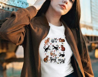 90s Cat Tattoo T-Shirt: Retro Cat Lover Tee