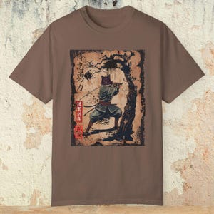 Samurai Cats  T-shirt, Japanese Cat, Art Warrior Tee for Cat Lovers, Samurai Sword cat Shirt Gift, Catzilla Apparel