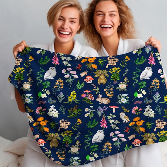 Harry Potter Herbology Velveteen Minky Blanket two sided Print Etsy