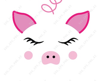 Download Pig face svg | Etsy