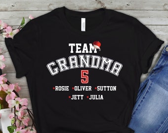 Personalized Grandma Gift | Team Grandma Shirt With Grandkids Names | Grandmother Shirts | Mother's Day Gift