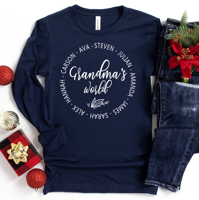 Grandma Shrt Wth Grandkds Names Mothers Day Gft | Etsy