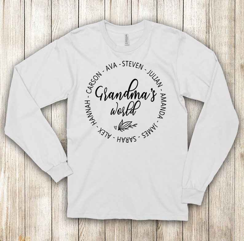 Grandma Shirt With Grandkids Names Mothers Day Gift Etsy