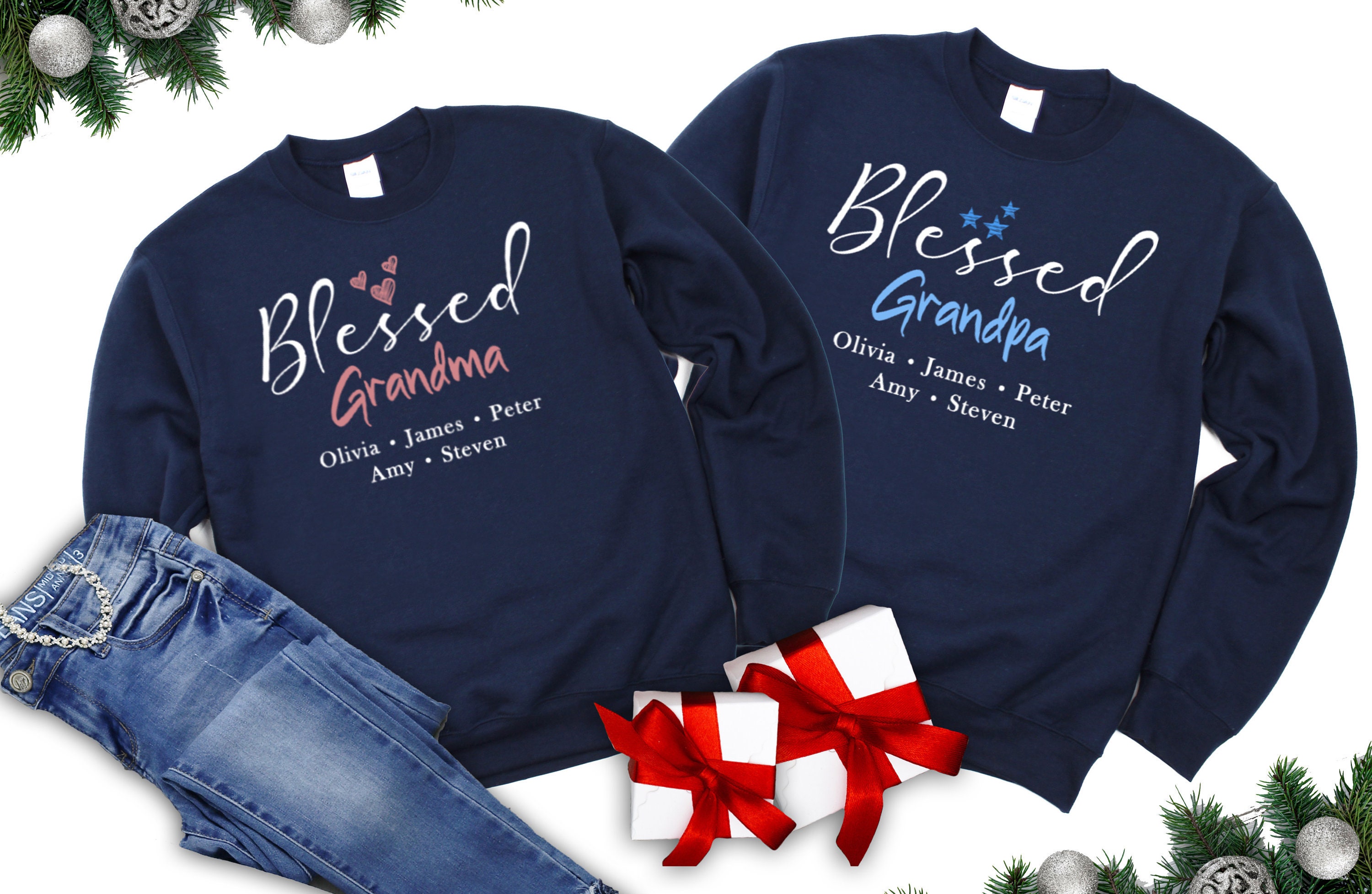 Grandma Grandpa Sweatshirt Custom Sweatshirt With Grandkids | Etsy