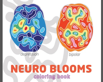 coloring book - brain - neuro art - brain coloring book - mental health - Neuro Blooms