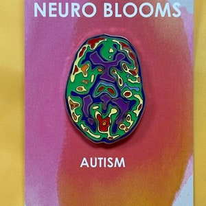 Brain Pin - enamel pin - enamel brain pin - AUTISM - mental health - Neuro Bloom