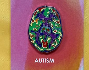 Brain Pin - enamel pin - autism pin - brain art - AUTISM - mental health - Neuro Bloom