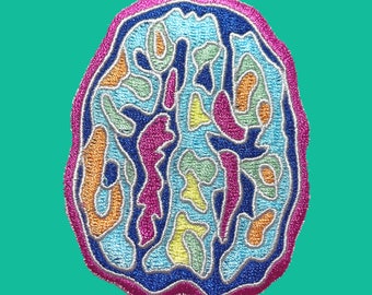 iron-on patch - brain - mental health - neuro bloom - ADHD