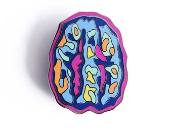 Enamel Brain Pin -  ADHD brain pin - brain art- mental health awareness